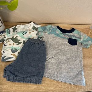 3 Piece Dino/Camo Outfit Set - Carters - 12 months